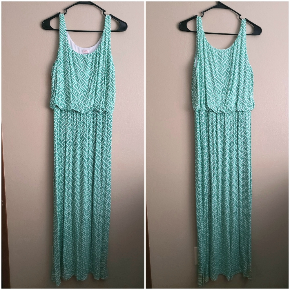 Green + White Lined Maxi